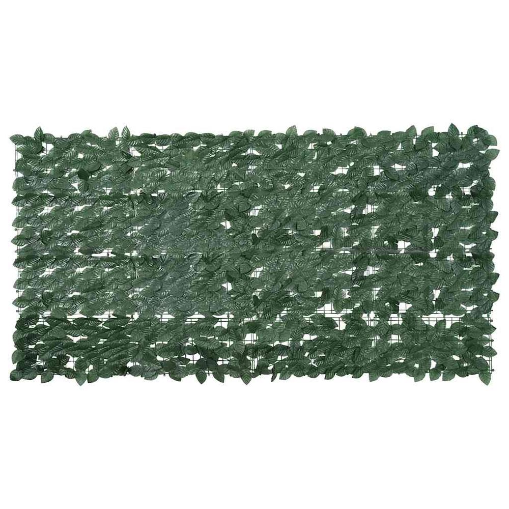 Écran de balcon avec feuilles vert foncé 200x100 cm