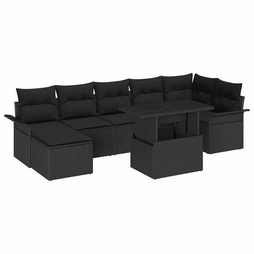 Ensemble de canapé de jardin 8 pc noir