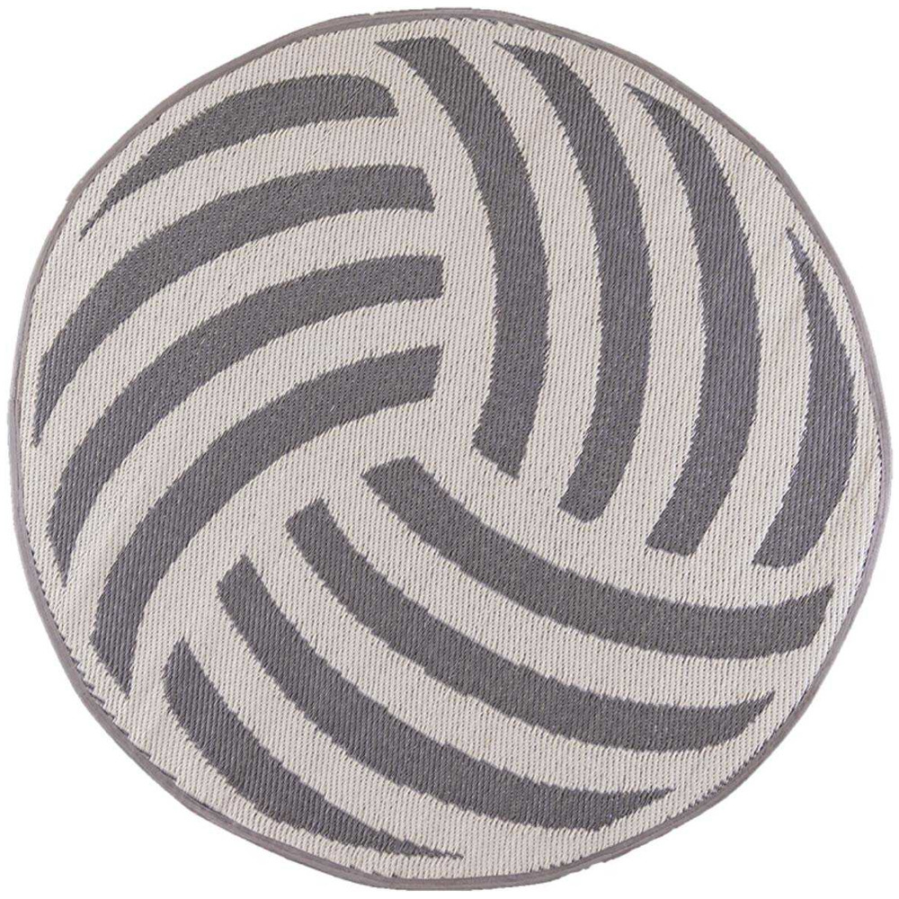 Tapis de jardin rond en polypropylène recyclé noeud