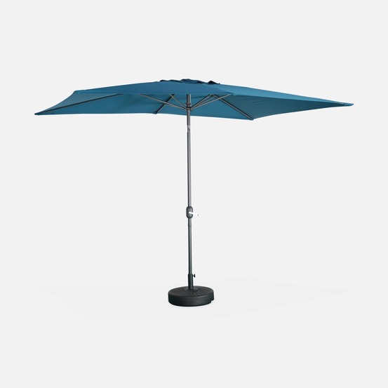 Parasol droit touquet rectangulaire 2x3m , mât central aluminium orientable et manivelle d'ouverture