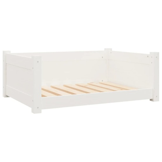 Lit pour chien panier canapé confortable 75,5 x 55,5 x 28 cm bois de pin solide blanc
