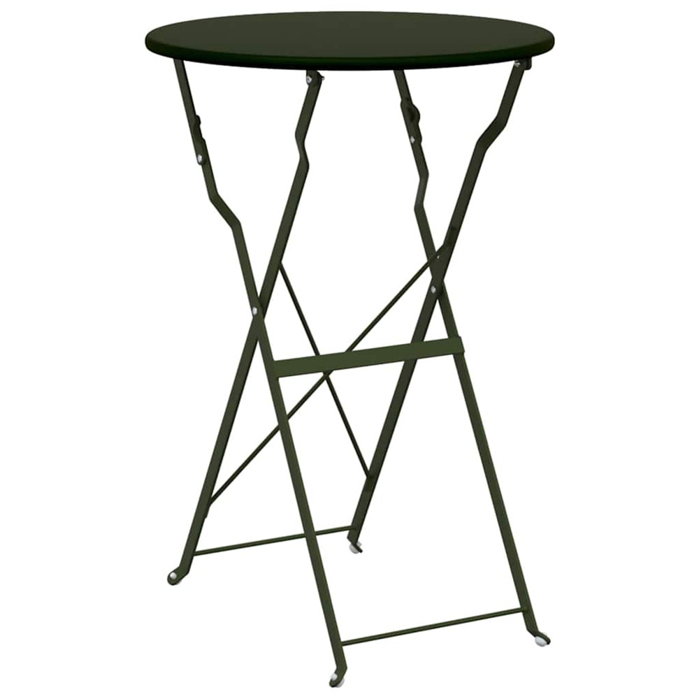 Table bistrot vert foncé ø 50 x 71 cm acier revêtu de poudre