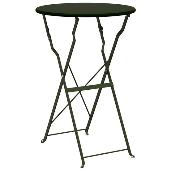 Table bistrot vert foncé ø50x71 cm acier revêtu de poudre