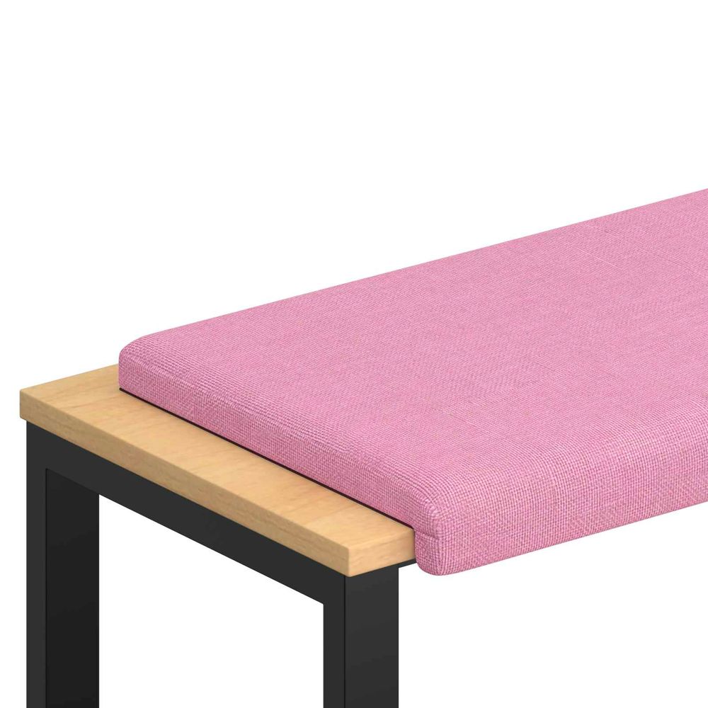 Coussin de banc tissu rose profondeur 35 cm