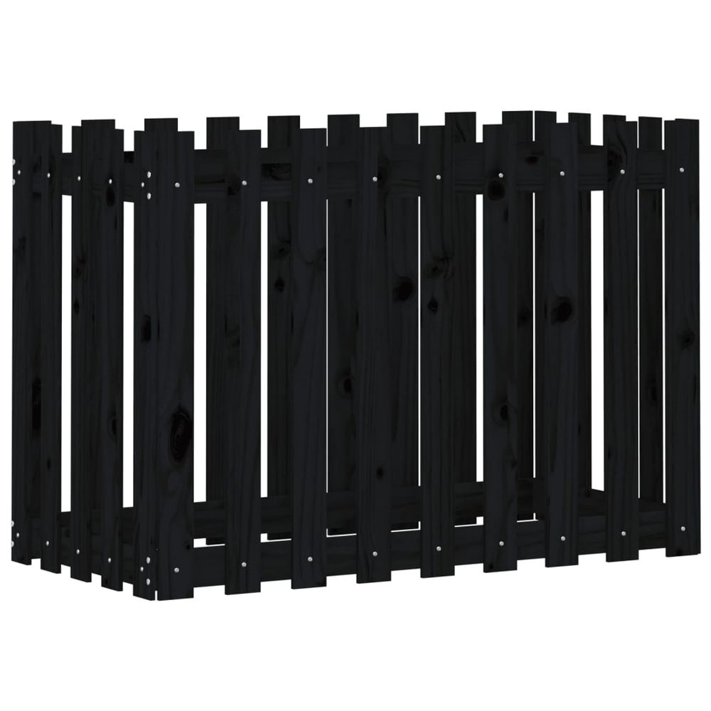 Lit surélevé de jardin design de clôture 100x50x70cm pin massif