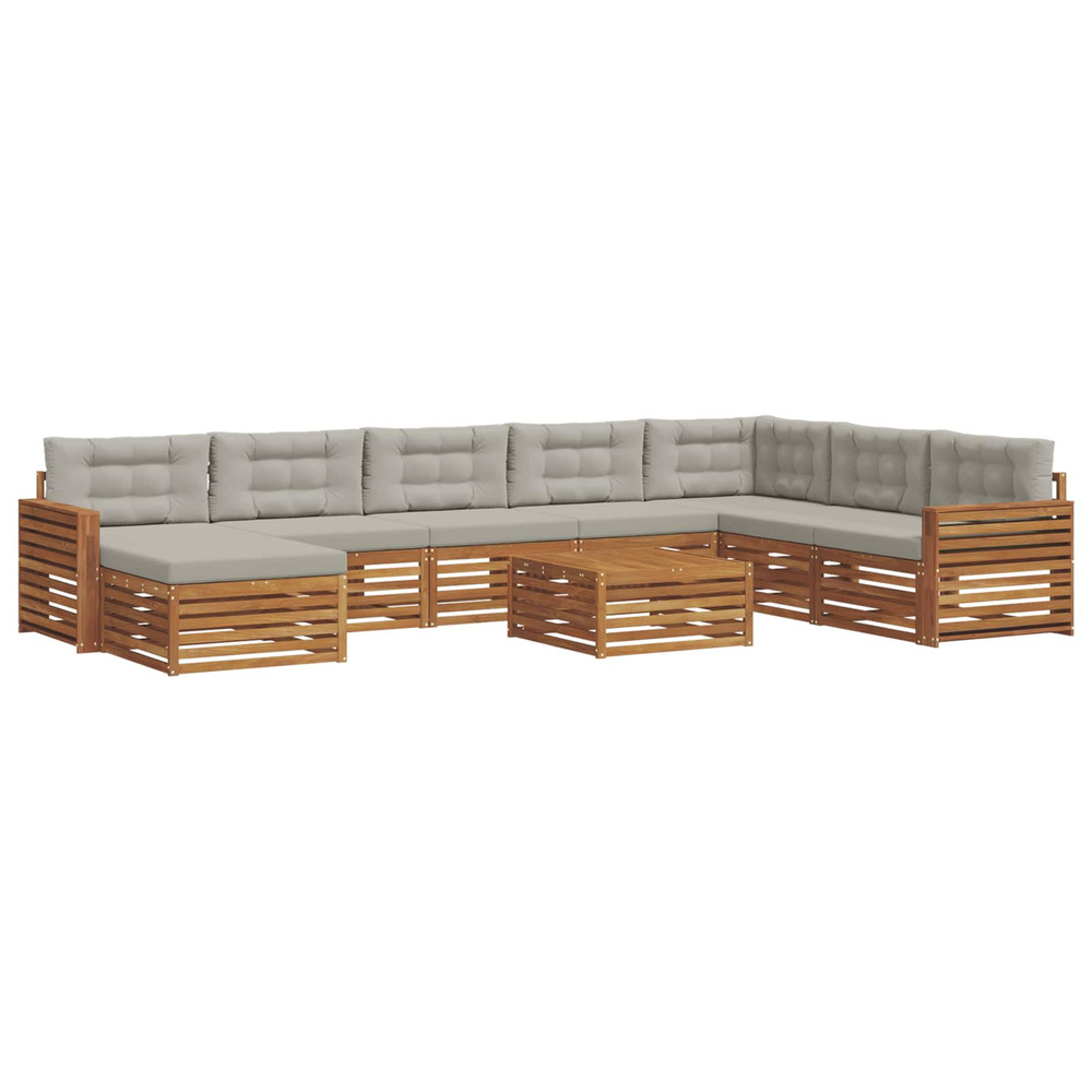 Ensembles de canapés avec coussin 9 pcs gris naturel et clair