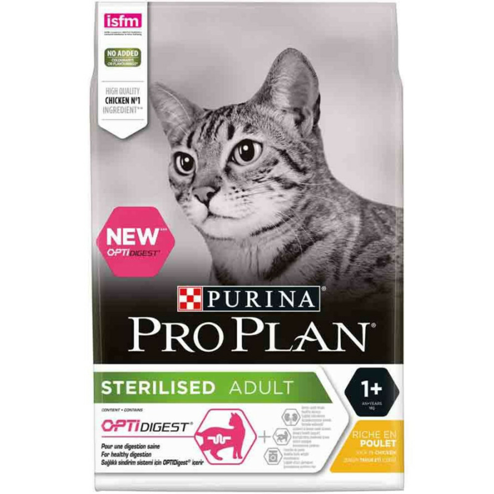 Croquettes chat sterilised adult avec optidigest poulet - purina proplan 10 kg