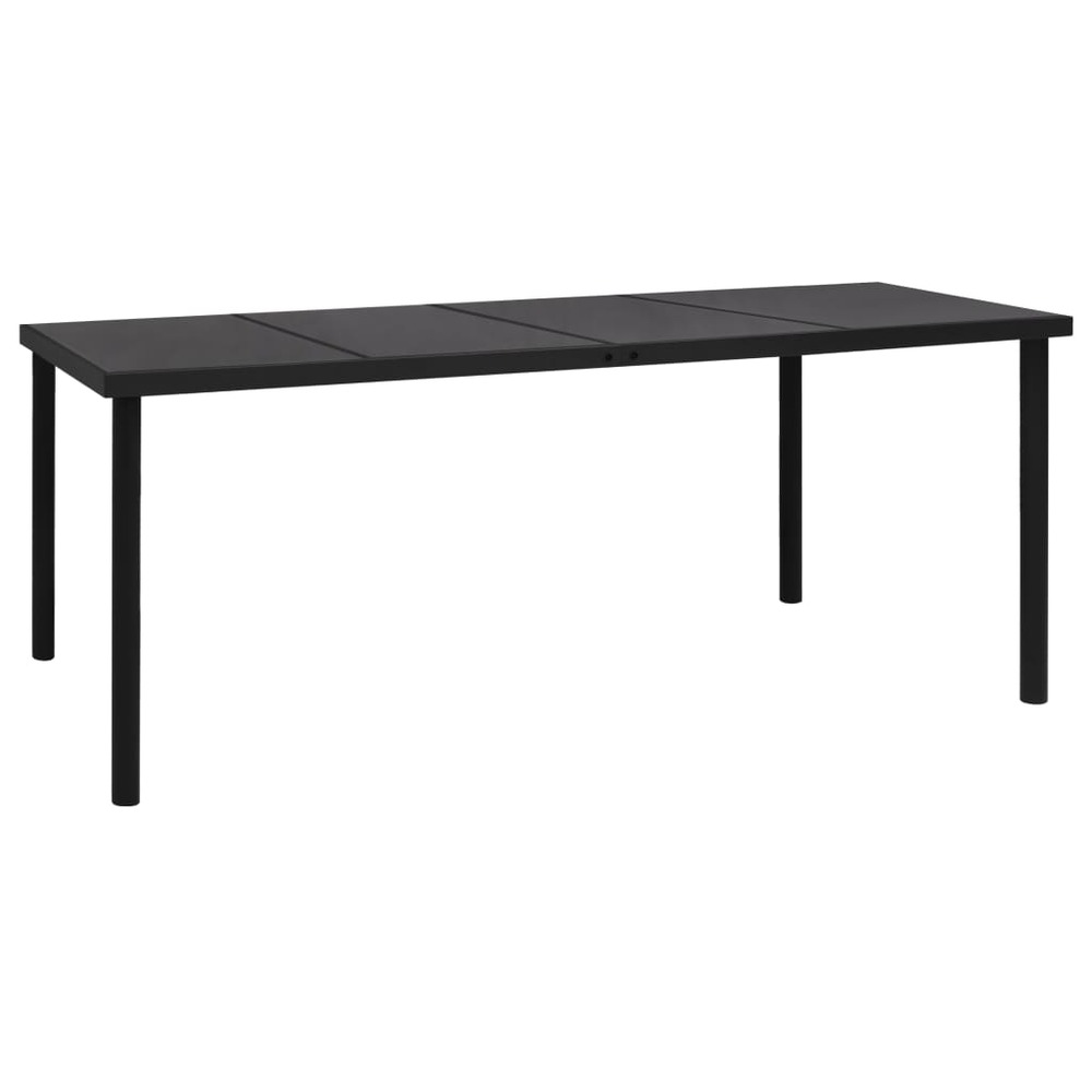 Table de jardin 190x90x74 cm noir acier