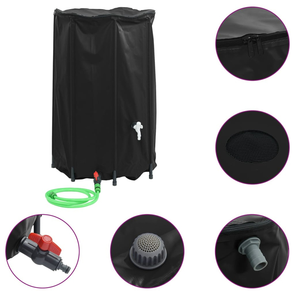 Réservoir d'eau avec robinet pliable 500 l pvc