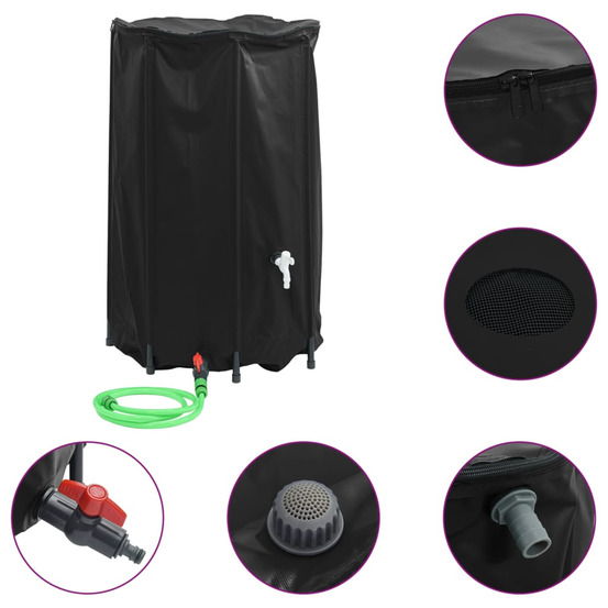 Réservoir d'eau avec robinet pliable 500 l pvc