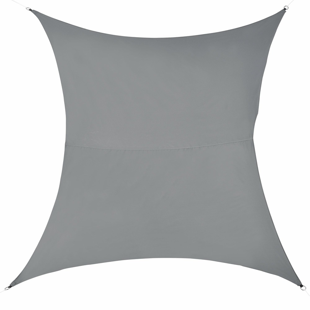 Voile toile d'ombrage toile de protection polyester polyuréthane quadrilatéral 2 x 4 m gris foncé