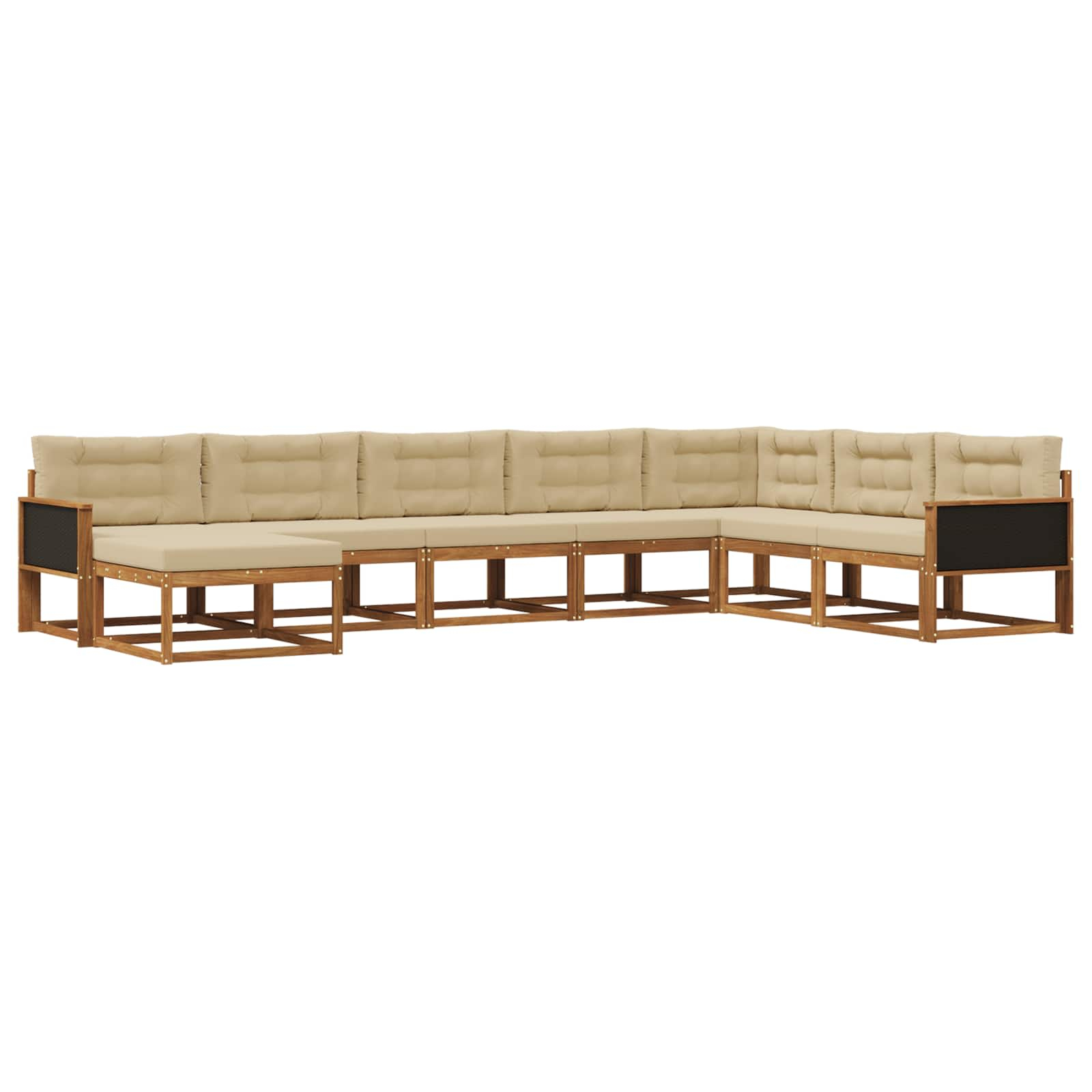 Ensemble de canapés d'extérieur 8 pcs naturel et beige