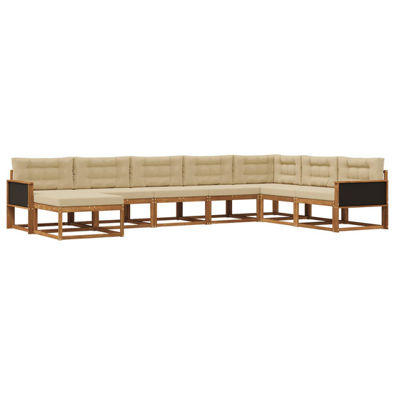 Ensemble de canapés d'extérieur 8 pcs naturel et beige