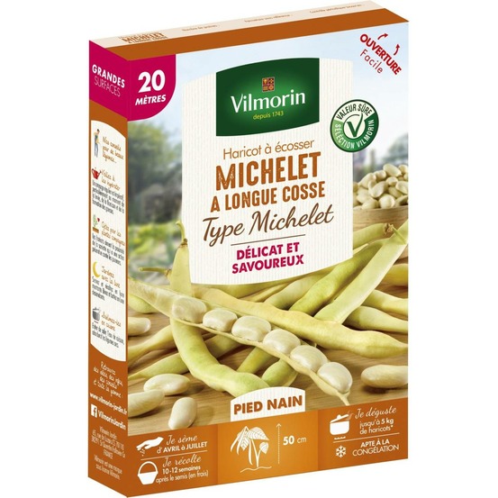 Graines de haricot à écosser michelet à longue cosse 20 mètres