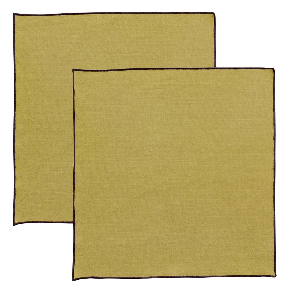 Serviette de table recyclée grace kaki 40 x 40 cm