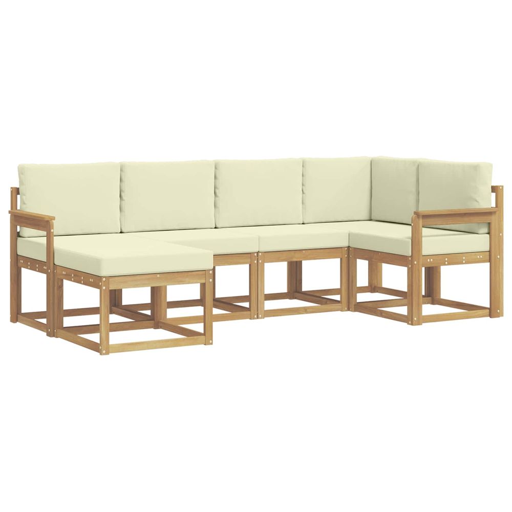Ensemble de canapés d'extérieur 6 pc blanc et crème polyester