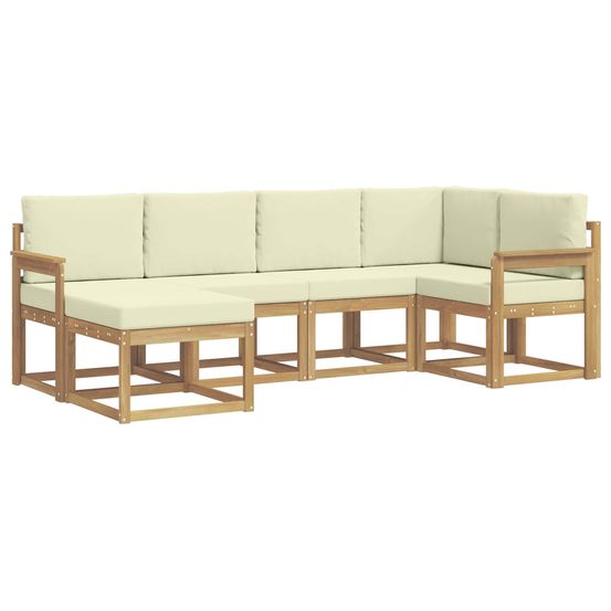 Ensemble de canapés d'extérieur 6 pc blanc et crème polyester