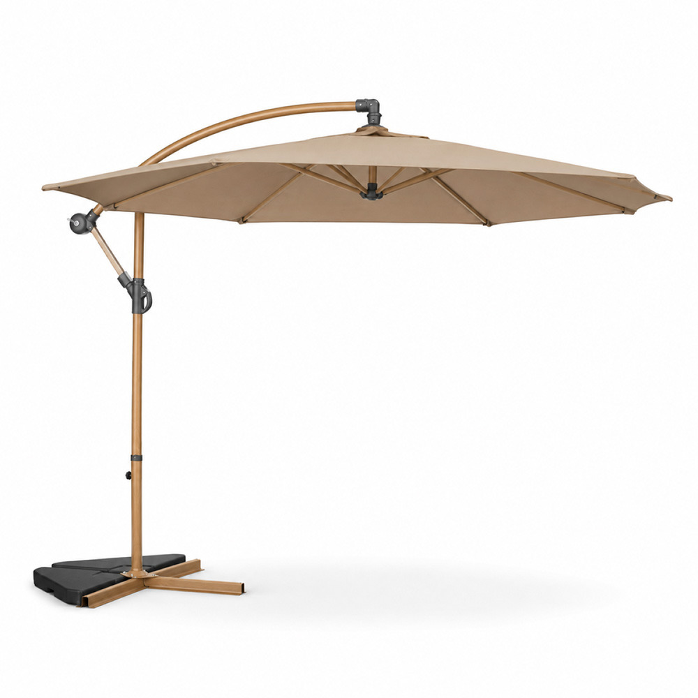 Parasol déporté octogonal 300 cm taupe porticcio