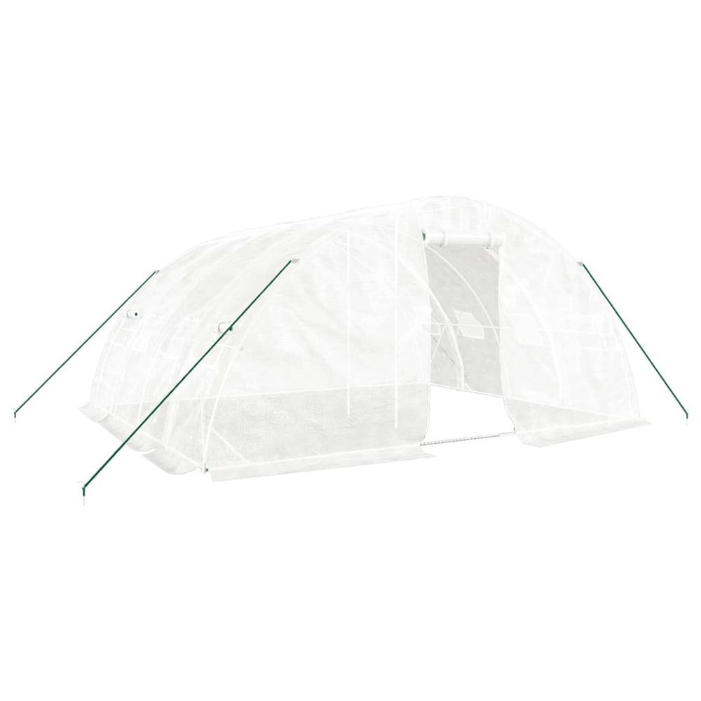 Serre avec cadre en acier blanc 20 m² 5x4x2,3 m