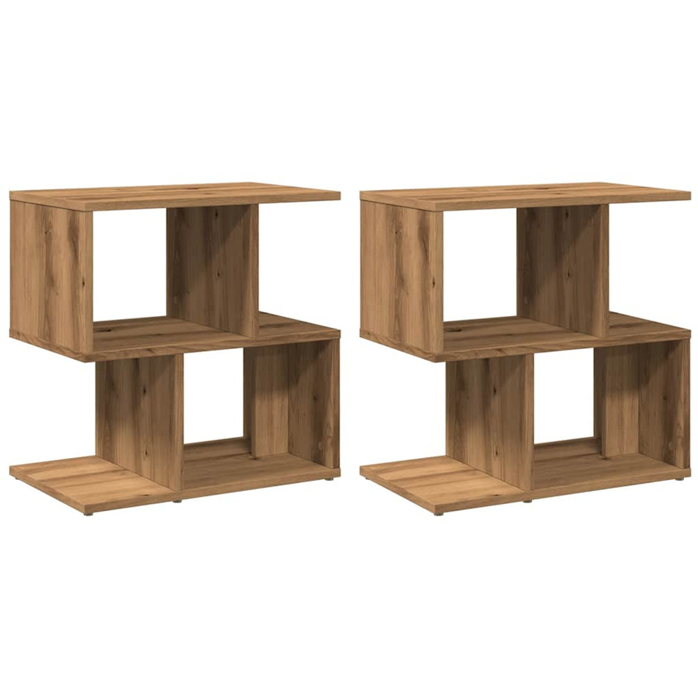 Tables de chevet 2 pcs chêne artisanal bois d'ingénierie