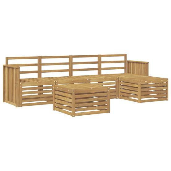 Ensemble de canapés d'extérieur 6 pc blanc bois d'acacia massif