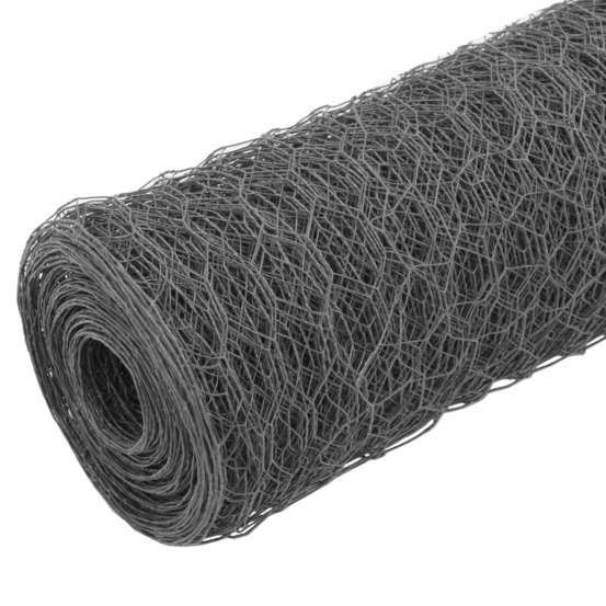 Grillage acier avec revêtement en pvc 25x0,75 m gris