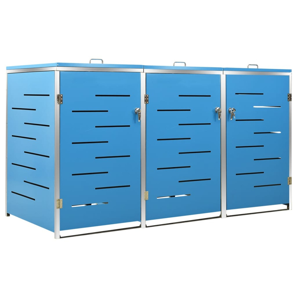 Abri pour trois poubelles 207x77,5x112,5 cm inox