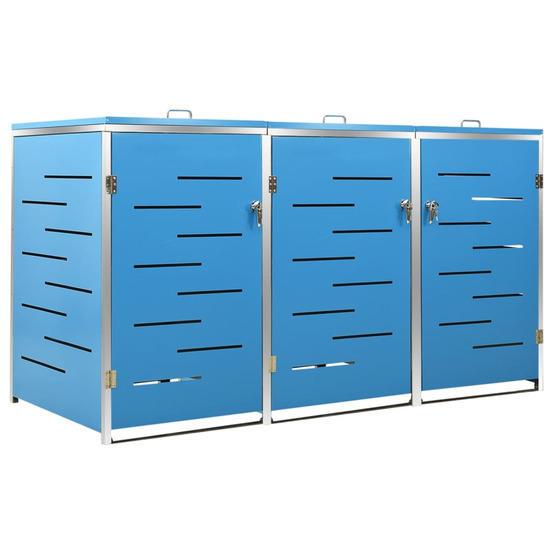 Abri pour trois poubelles 207x77,5x112,5 cm inox