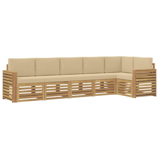 Ensemble de canapés d'extérieur 6 pc blanc et beige polyester