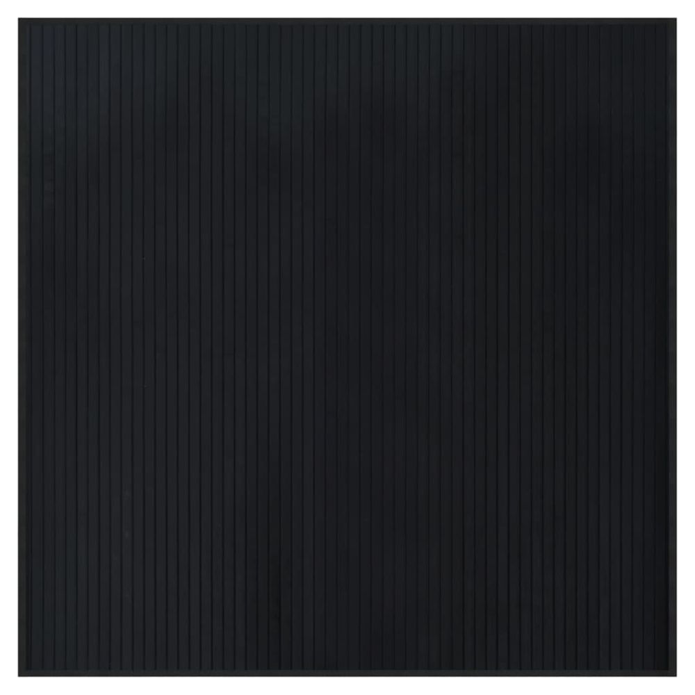 Tapis carré noir 100x100 cm bambou