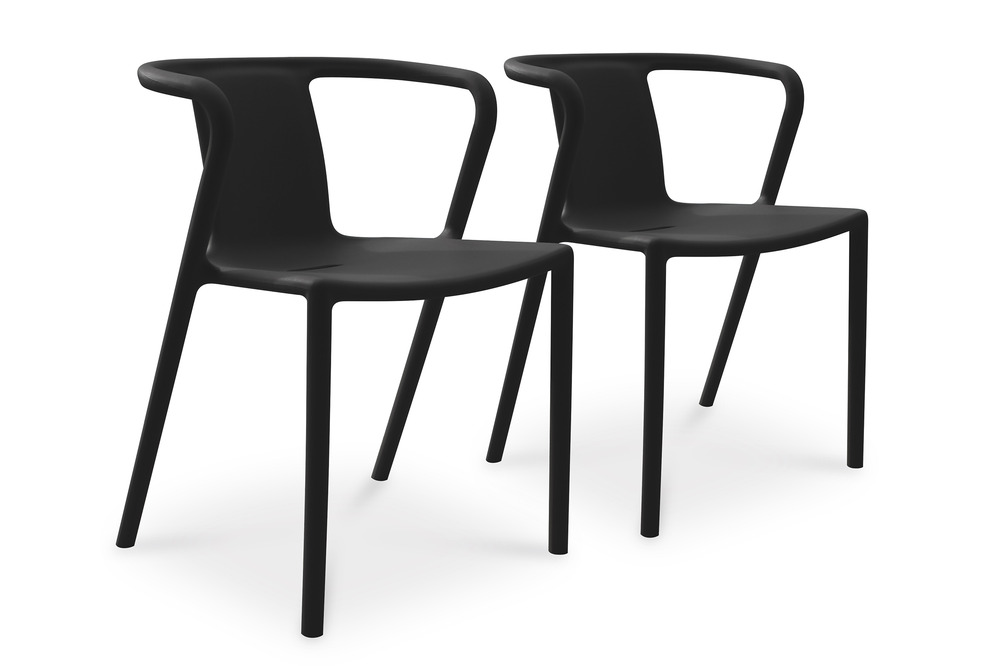 Lot de 2 fauteuils de jardin diego en polypropylène noir