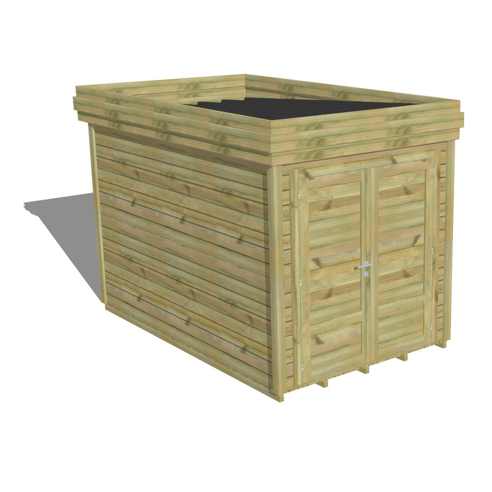 Abri de jardin bois pin traité autoclave 27mm - 2,14x3,44m / 7m2 - bac acier - plancher bois