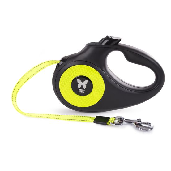 Martin sellier - laisse enrouleur sangle rétractable pour chiens - collection fluo