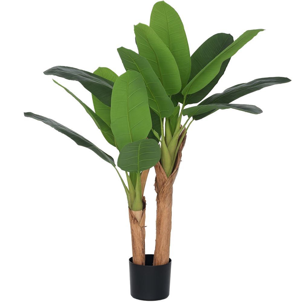 Bananier artificiel pot pe peva salon véranda ambiance exotique 120cm vert
