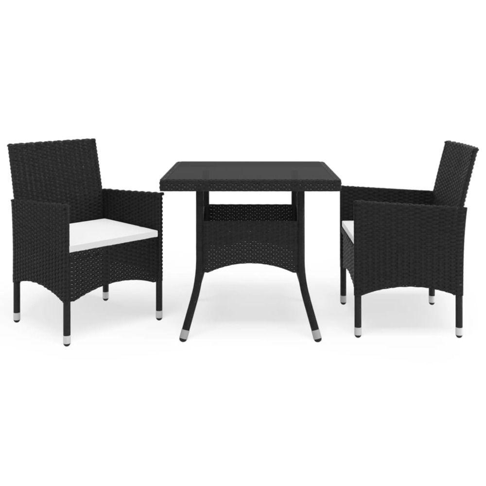 Ensemble Ã  dÃ®ner de jardin 3 pcs Noir