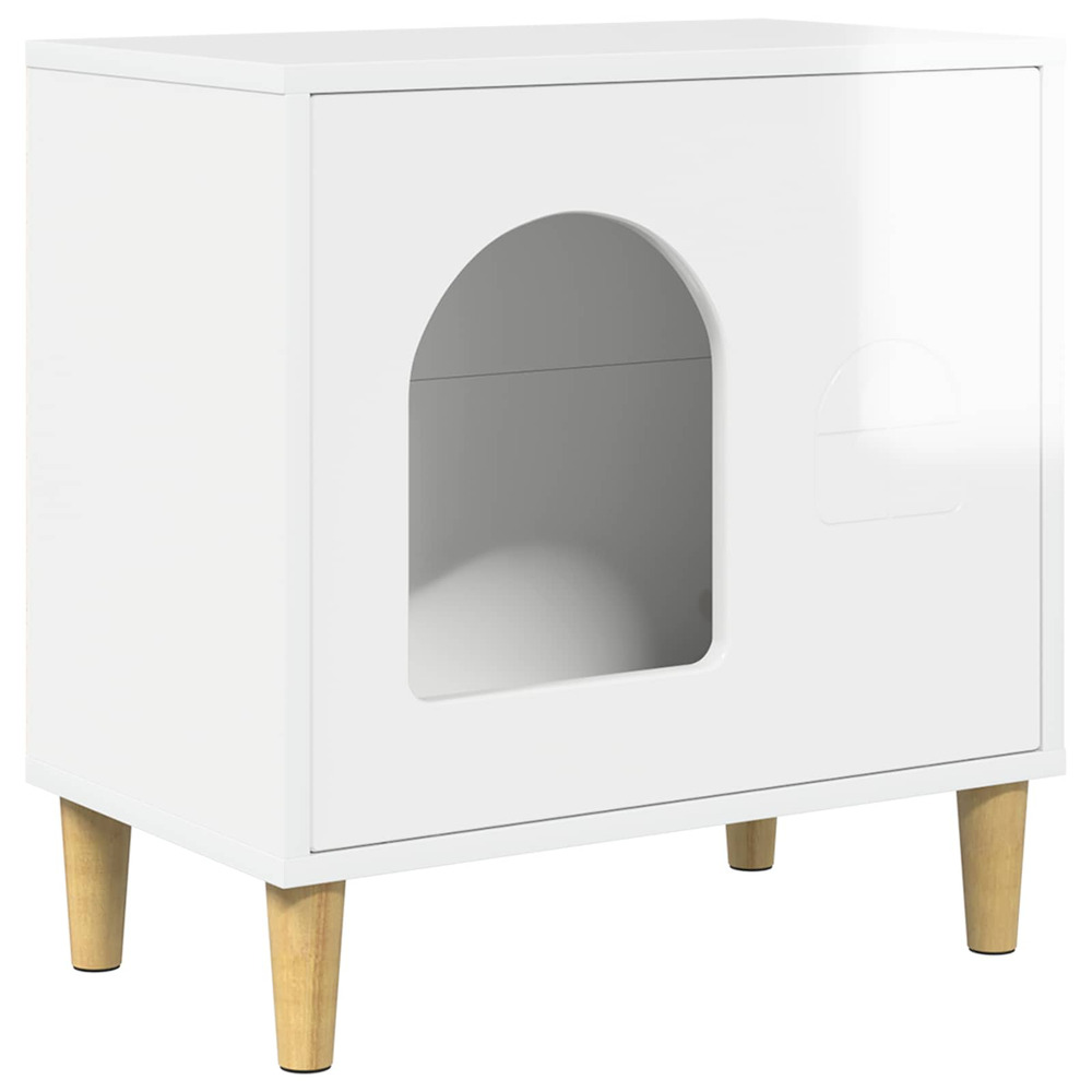 Maison pour chat blanc brillant 51 x 30 x 52 cm