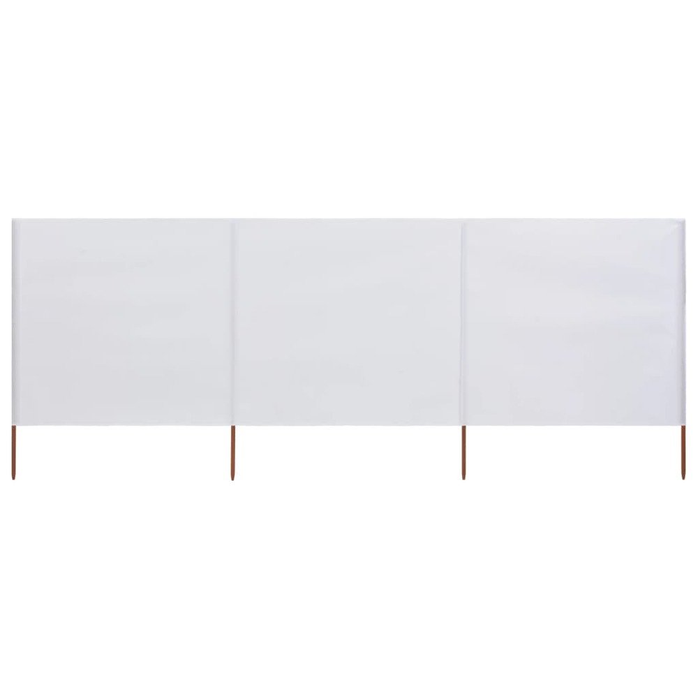 Brises-vue paravent 3 panneaux tissu 400 x 160 cm blanc sable