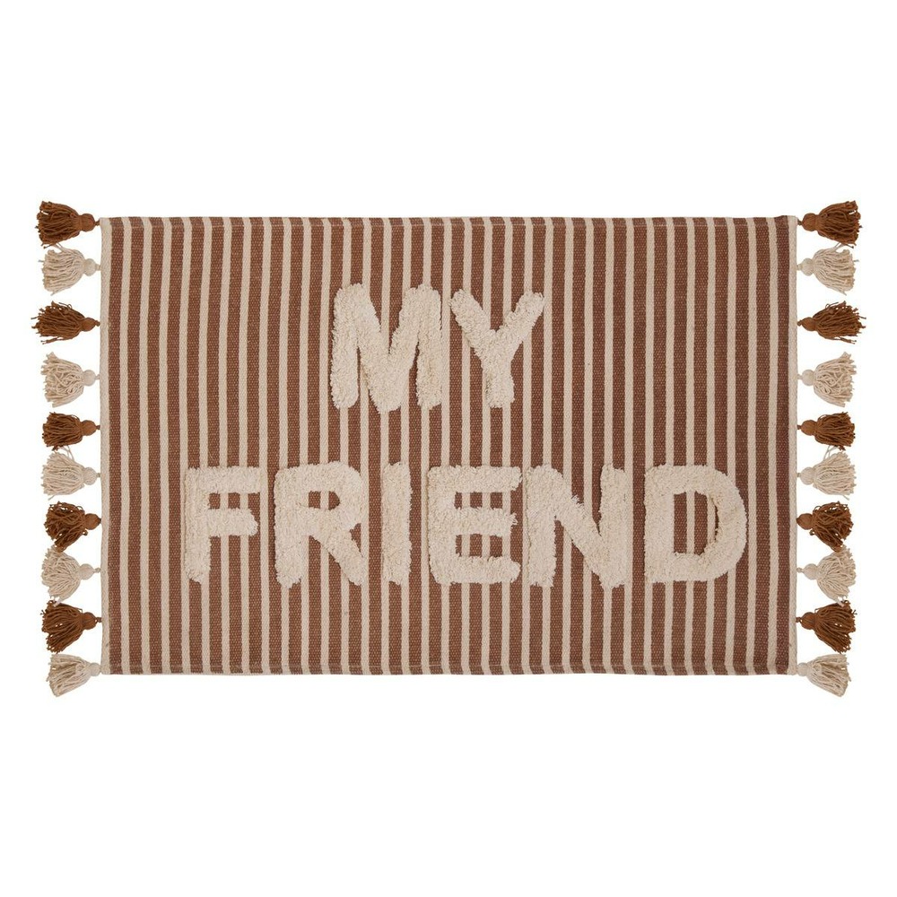 Tapis effet laine scott marron 90x2cm