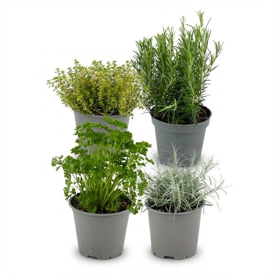 Mélange d'herbes italiennes - lot de 4 plantes - pot de 12cm - hauteur: 12-15 cm