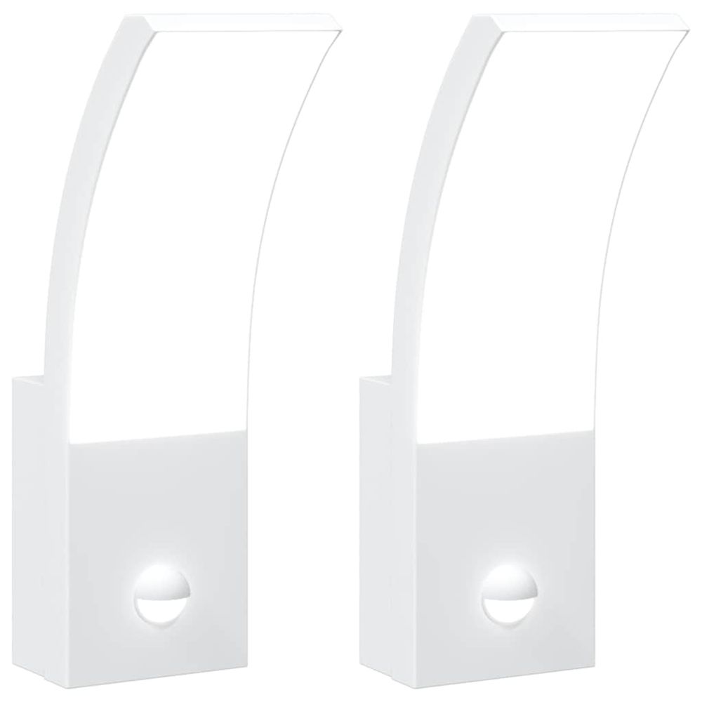 Appliques murales led d'extérieur avec capteurs 2 pcs blanc