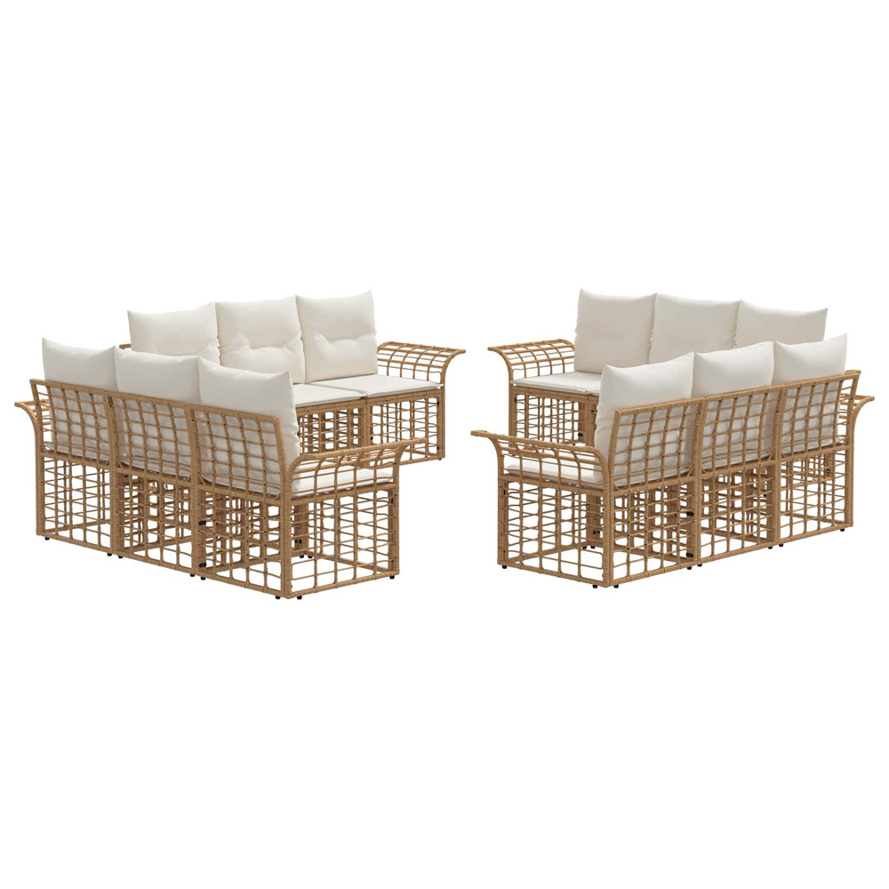 Ensemble de canapés d'extérieur 12 pcs blanc naturel et crème