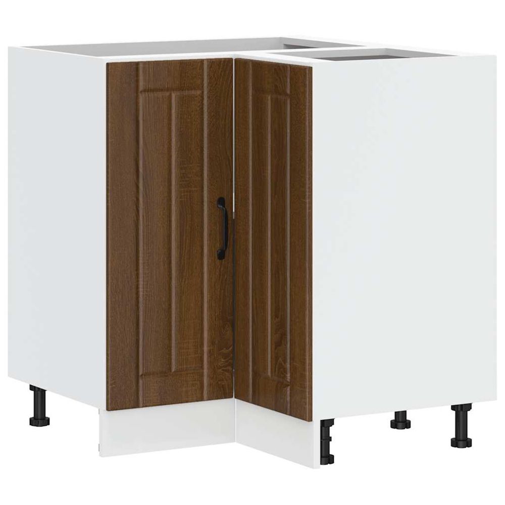 Armoire d'angle de cuisine lucca chêne marron bois d'ingénierie