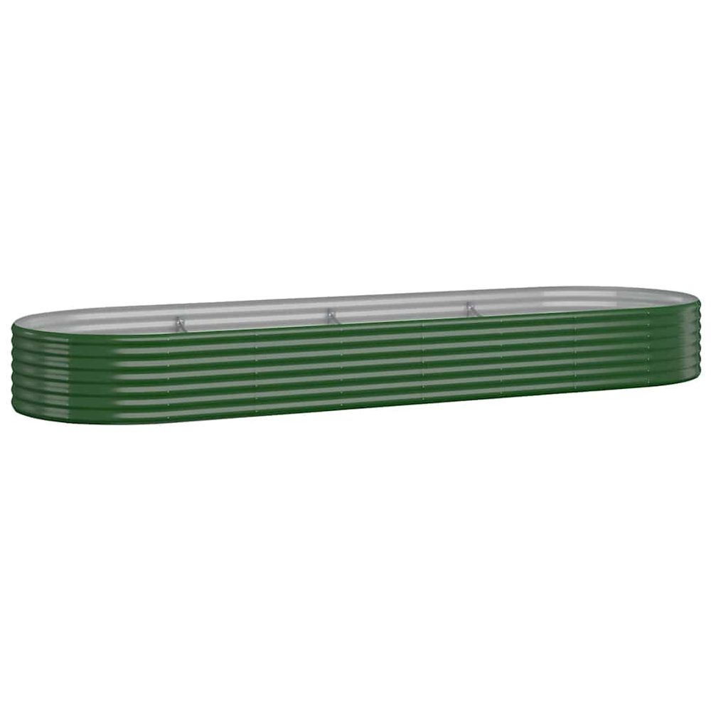 Lit surélevé de jardin acier galvanisé 322x100x36cm vert