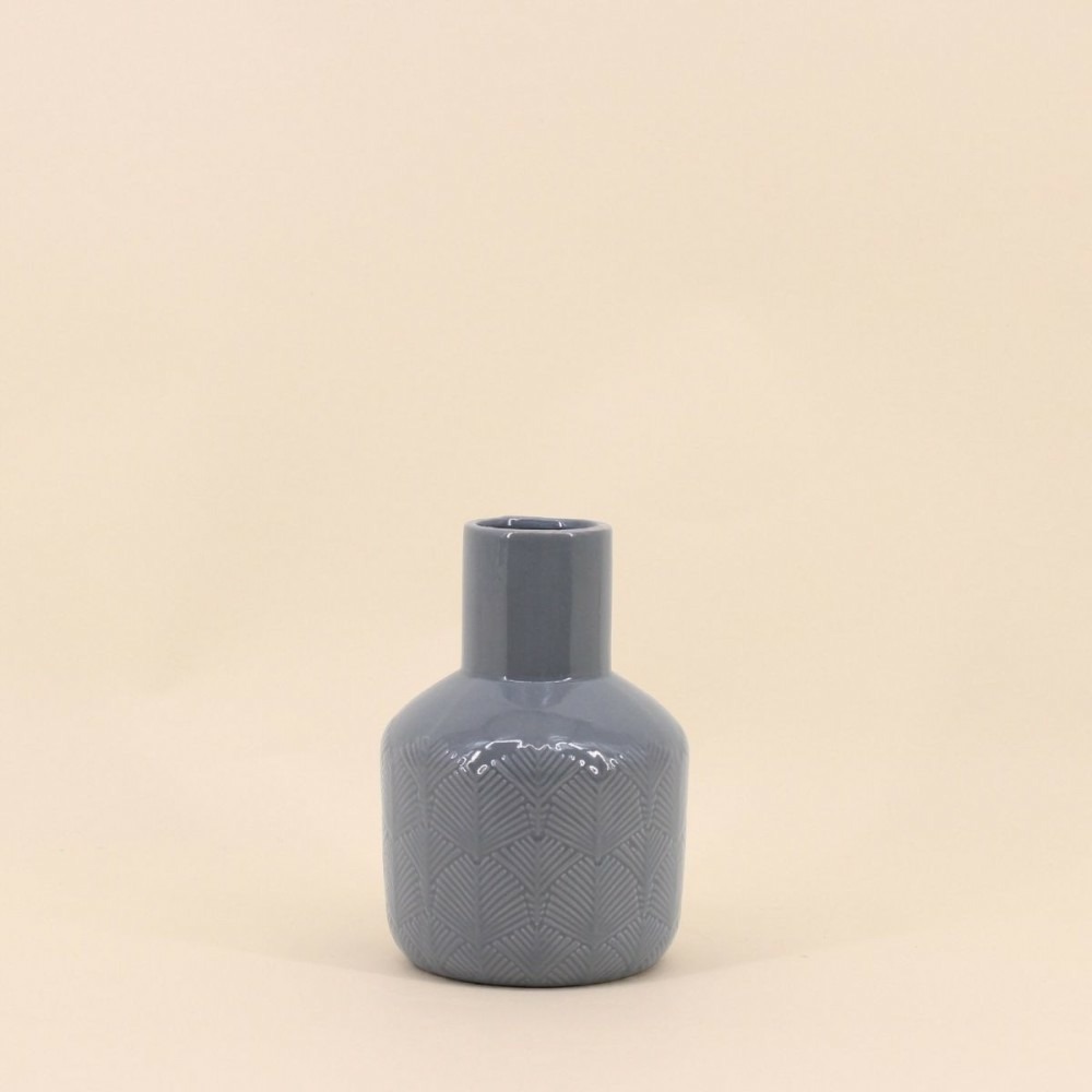 Vase en céramique grise 17cm, kacey