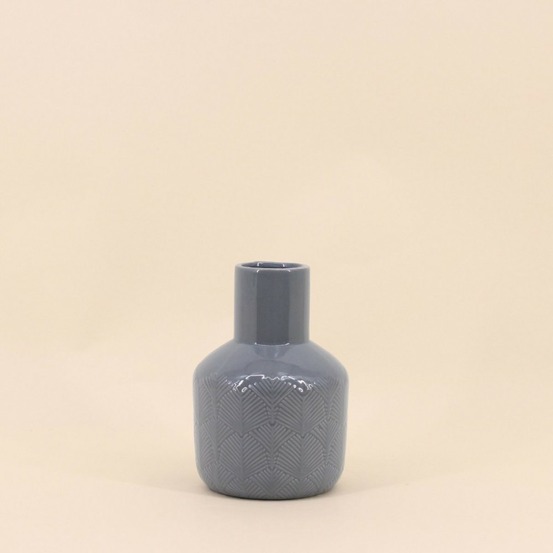 Vase en céramique grise 17cm, kacey