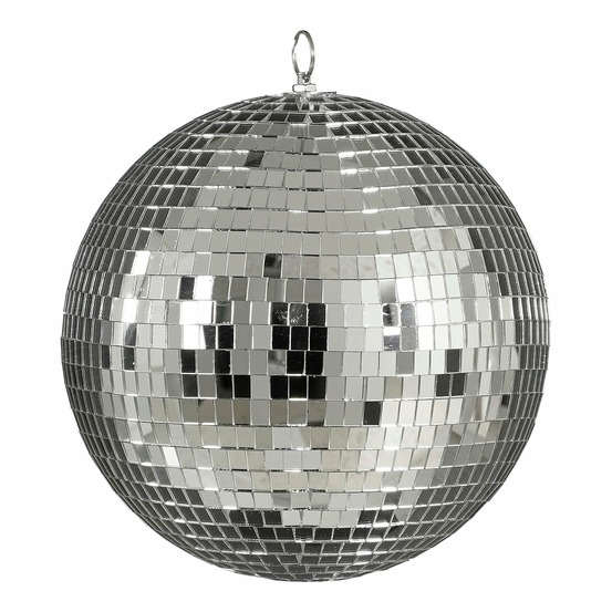 Mica decorations boule à facettes de noël - ø25 cm - argent