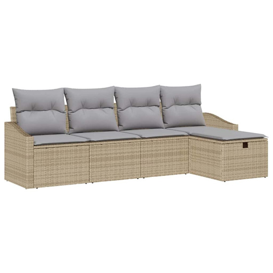 Ensemble de canapés avec coussin avec stockage beige polyrotin