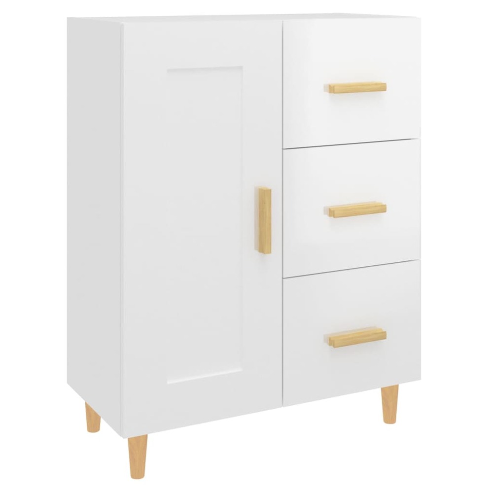 Buffet bahut commode armoire meuble de rangement organisateur cuisine salle de séjour salon brillant 69,5 x 34 x 90 cm bois d