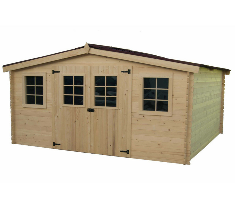 Abri de jardin 12.65m² bois naturel - ba4030.02n