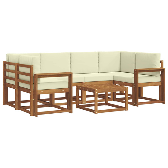 Ensemble de canapés d'extérieur 7 pcs naturel et crème